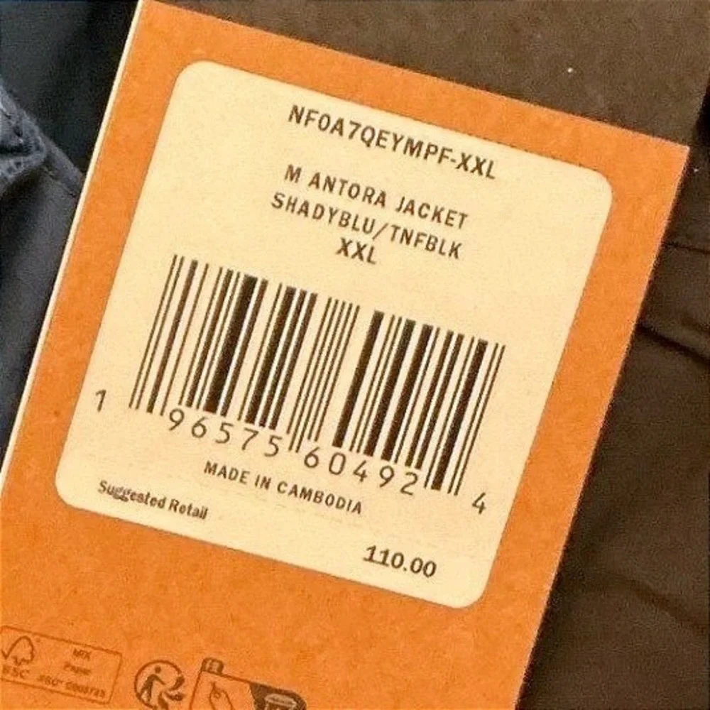 The North Face Antora Jacket Shady Blue TNF Black‎ XXL Stitch Fix New With Tags